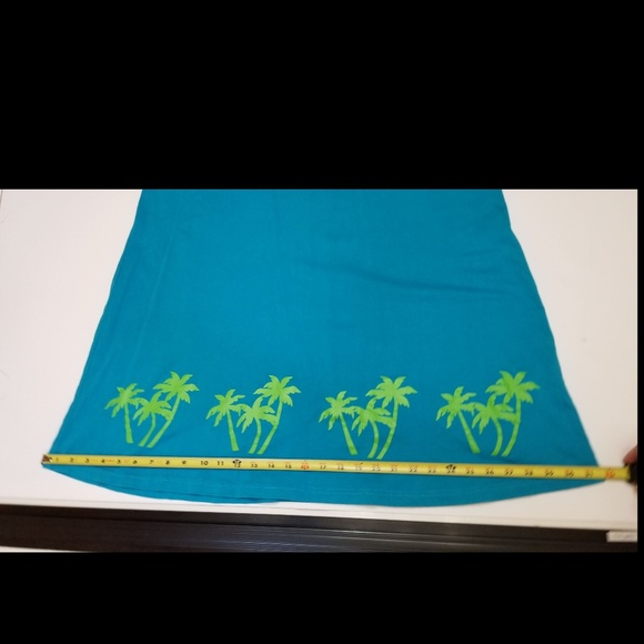 Turquoise T-Shirt Dress Tropical - Picture 5 of 8